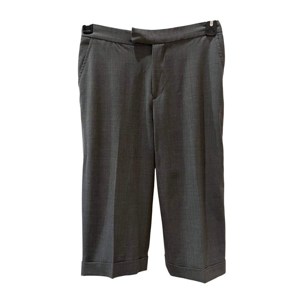Gap Women Grey Wool Blend Stretch Cropped Cuffed Dress Pants Size 6 684010-01